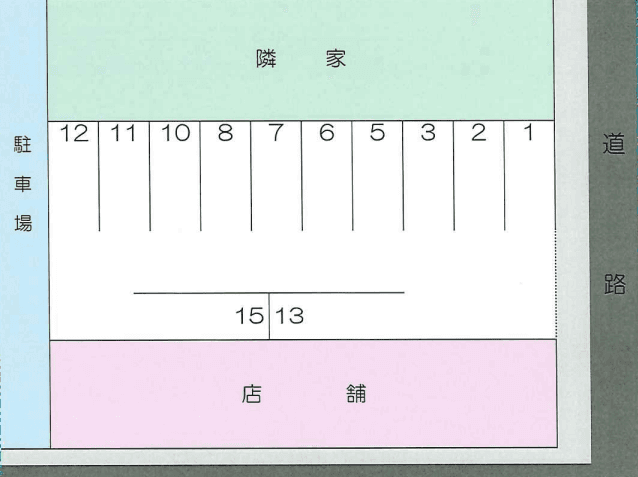 ピース月極駐車場の駐車配置図
