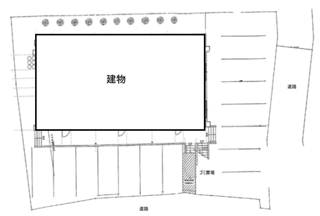 コーポさくらの駐車配置図