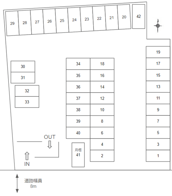 四日市中部の駐車配置図