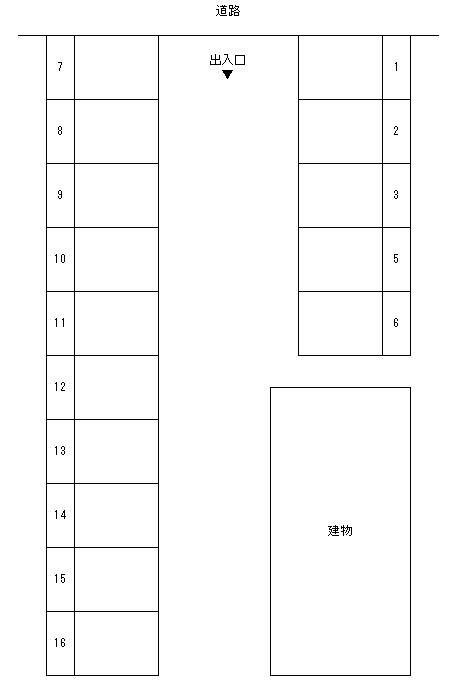 天川町神倉駐車場の駐車配置図