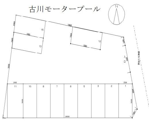 古川モータープールの駐車配置図