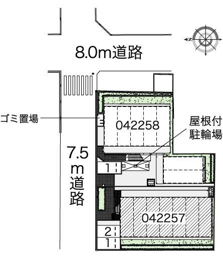 喜連北Ⅱ(42257)の駐車配置図