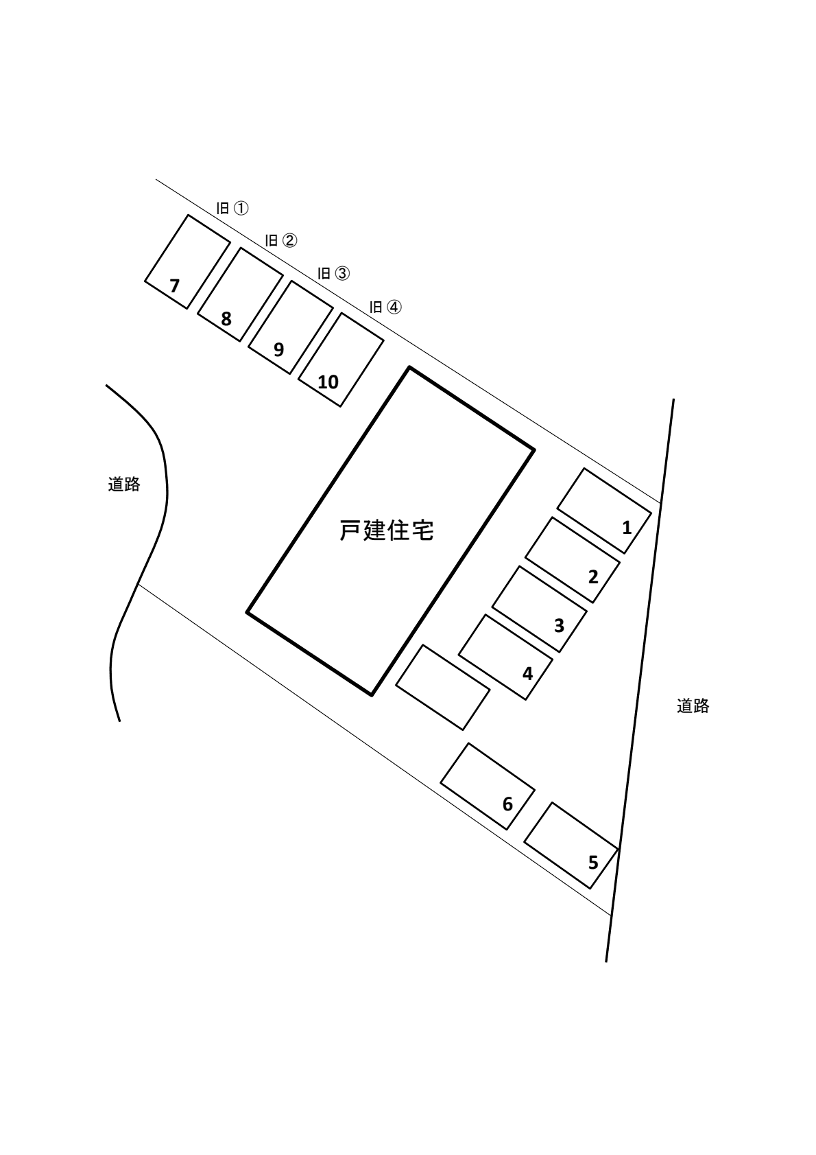 志手　西の台入口駐車場の駐車配置図