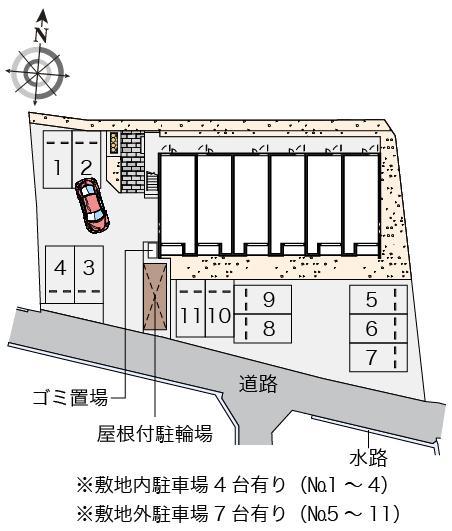 クレイノクレール(57411)　敷地外駐車場の駐車配置図