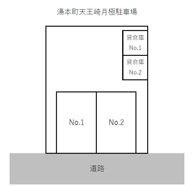 湯本町天王崎月極駐車場の駐車配置図