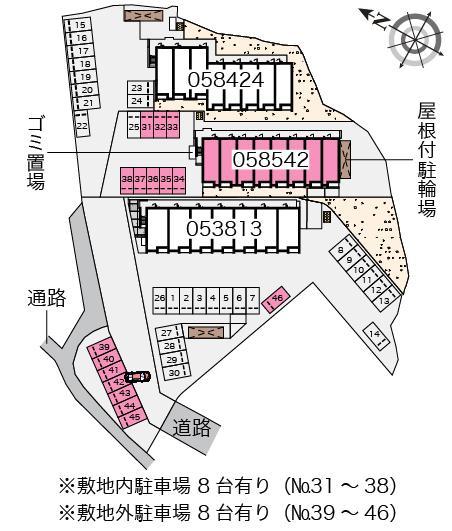 ミランダＴ＆Ｋ(58542)　敷地外駐車場の駐車配置図