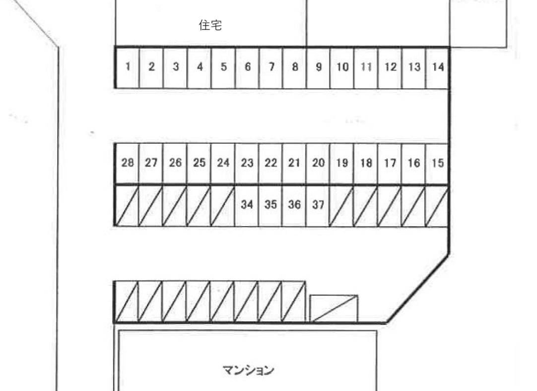 石田駐車場の駐車配置図