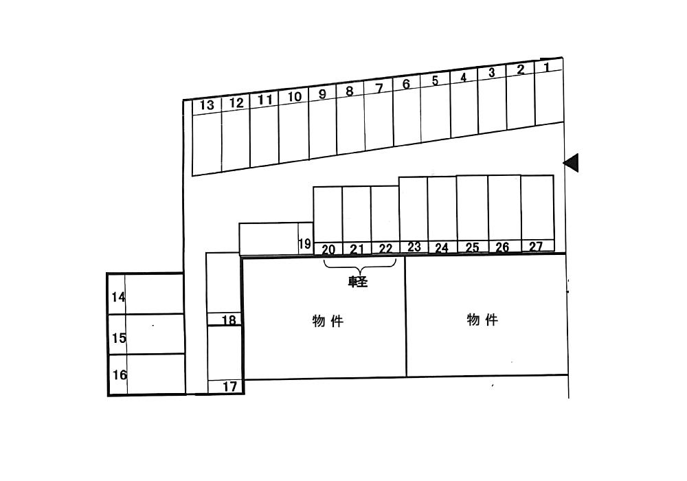 山下福田５．２Ｐの駐車配置図