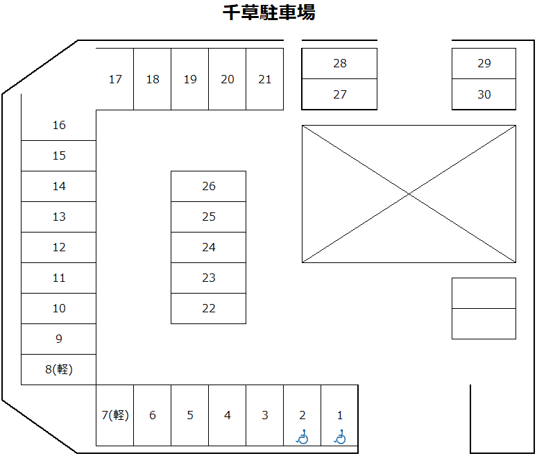 千草駐車場の駐車配置図