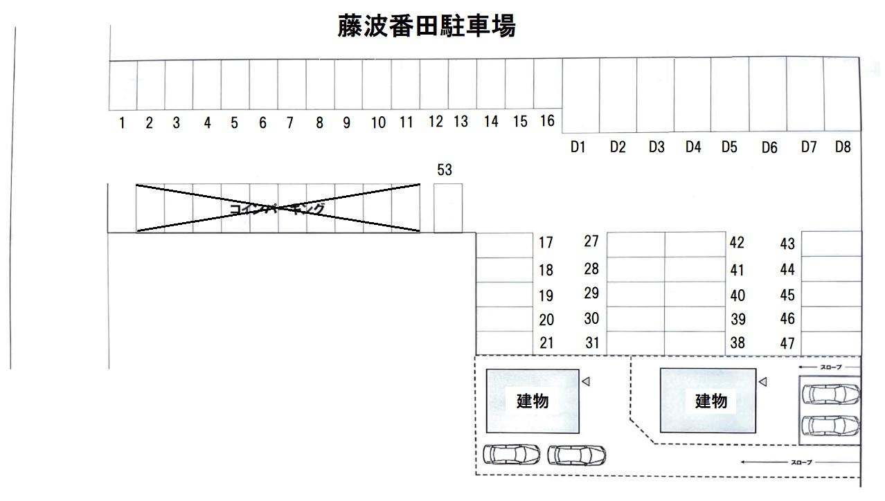 藤波番田駐車場の駐車配置図