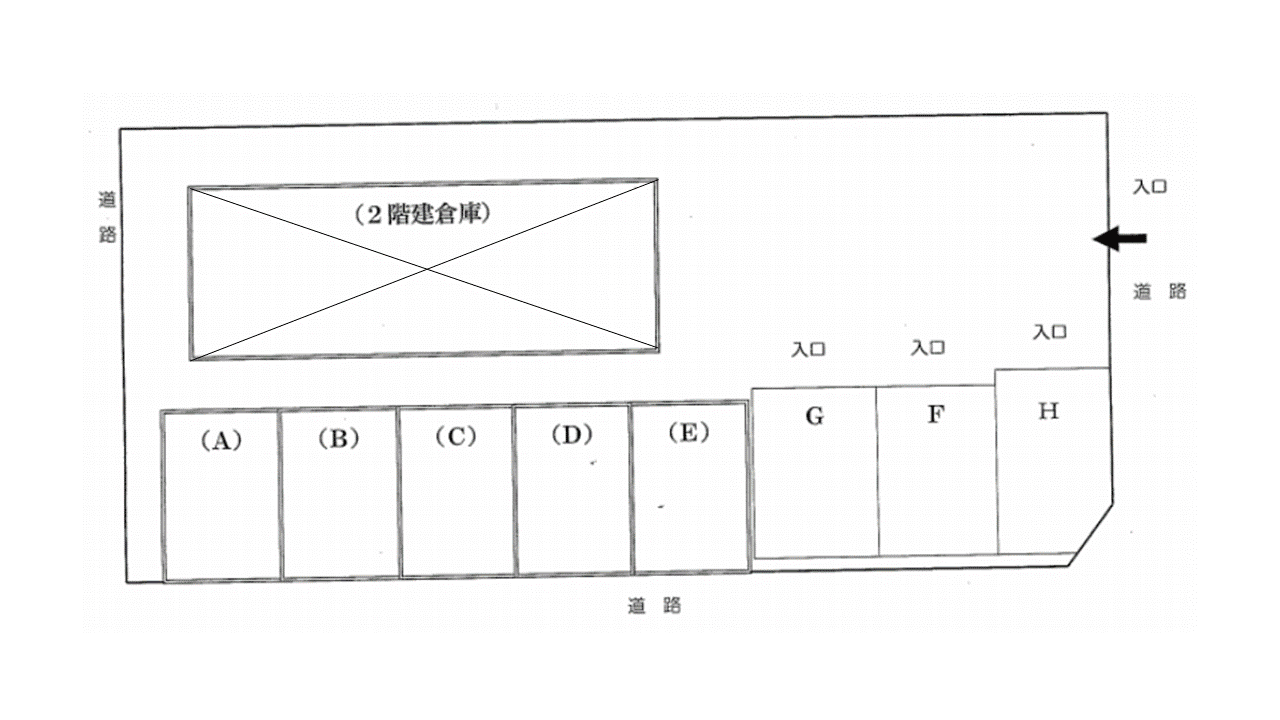 Y(元町）ガレージの駐車配置図