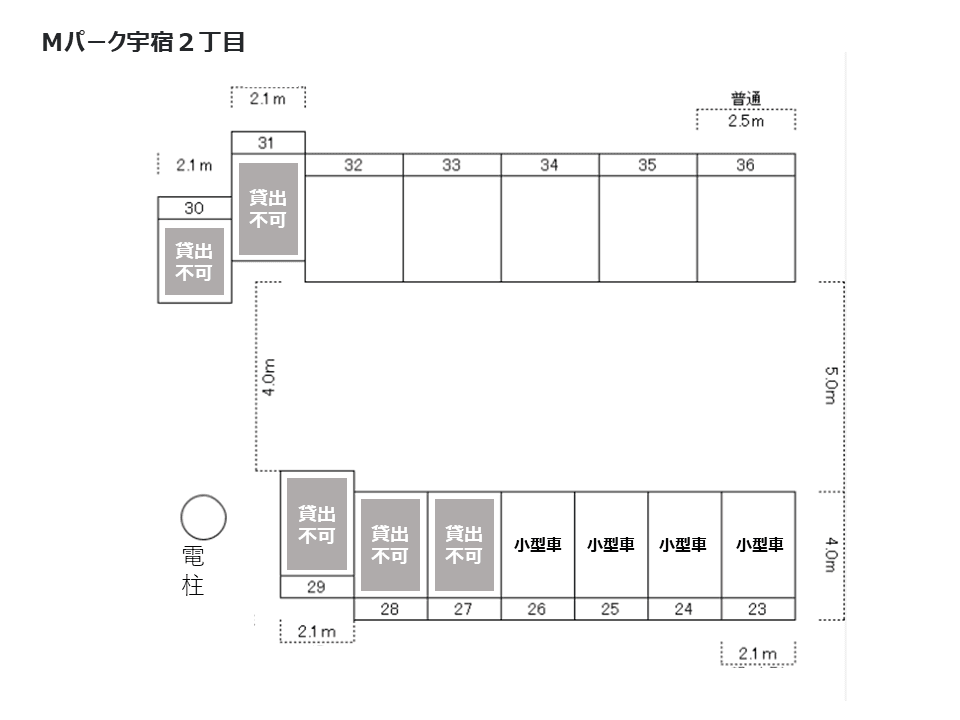 Ｍパーク宇宿２丁目の駐車配置図