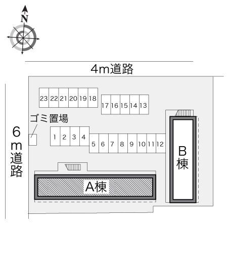 オークヒルズⅠ(18395)の駐車配置図