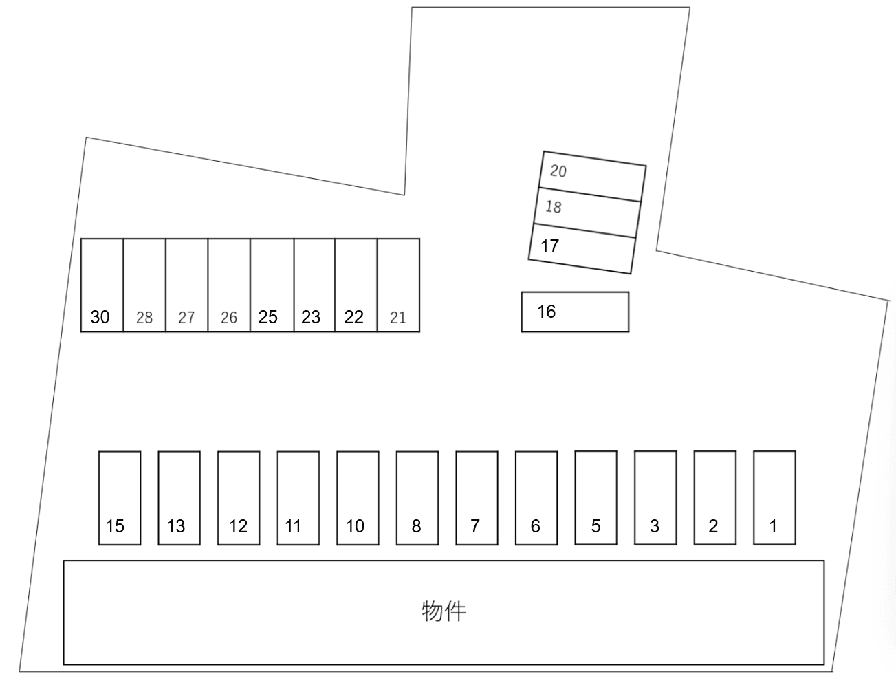 ガーデンソレイユＡの駐車配置図