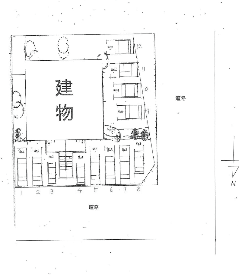 グリーンsima駐車場の駐車配置図