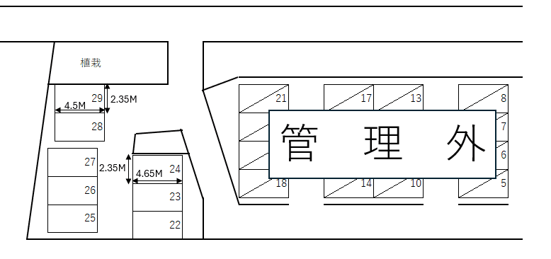 セレノ高石駐車場の駐車配置図