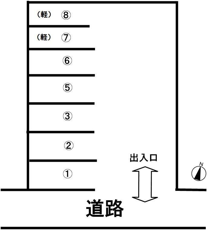 北五葉駐車場の駐車配置図