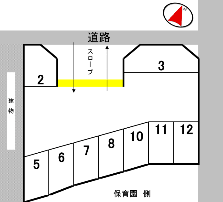 高塚ガレージの駐車配置図