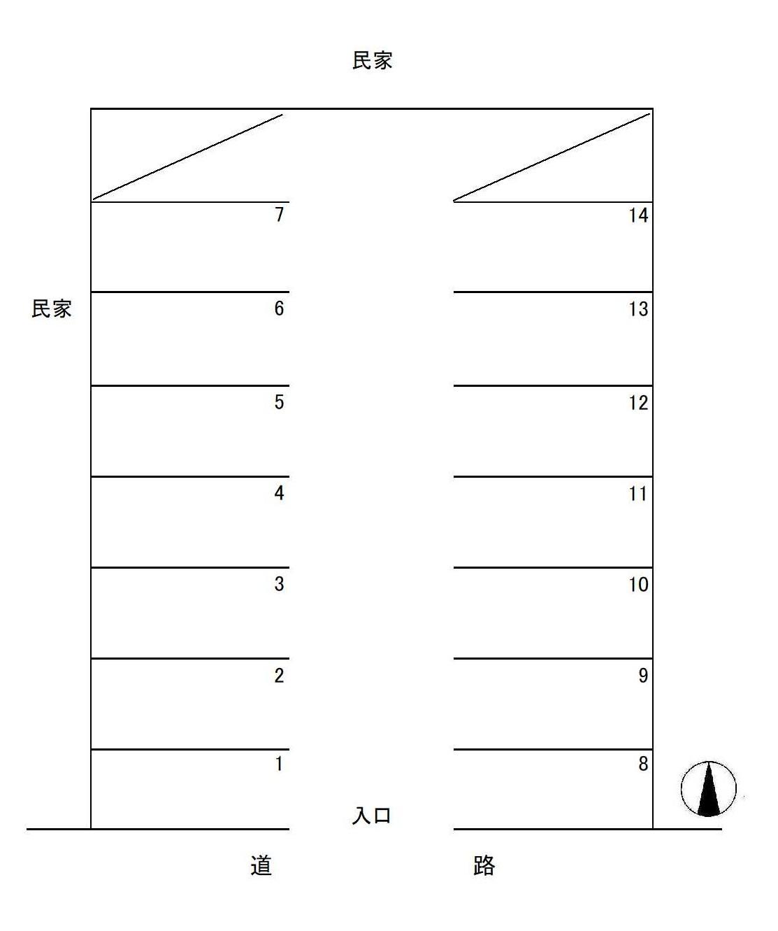 宮崎甚目寺郷浦8番駐車場の駐車配置図