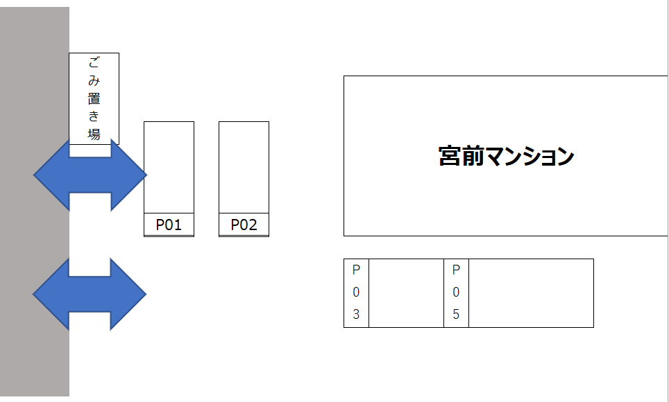 宮前マンションの駐車配置図