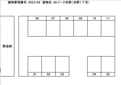 Ｍパーク吉野（吉野１丁目）の駐車配置図