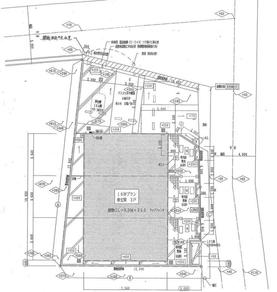 カントリーハイツＤの駐車配置図