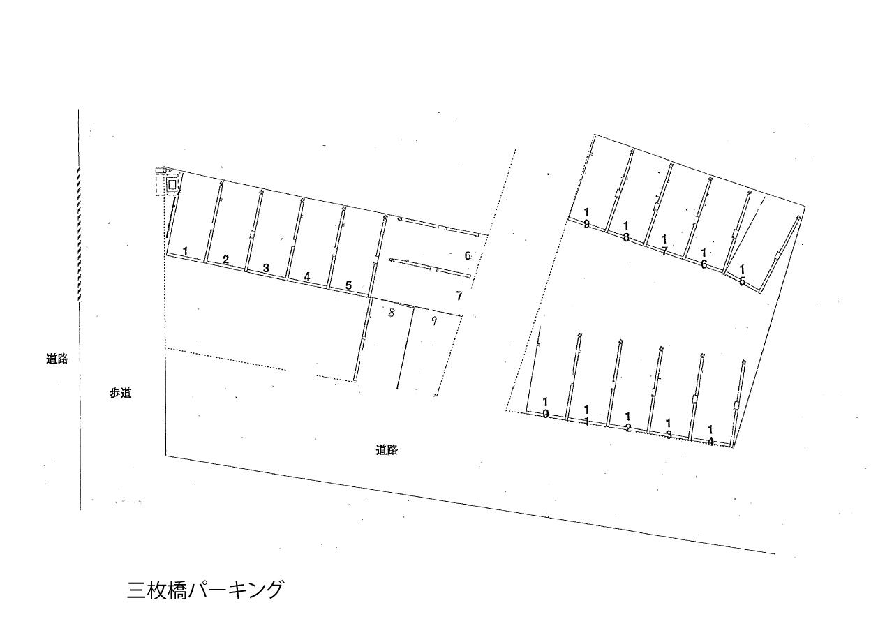 三枚橋パーキング2の駐車配置図