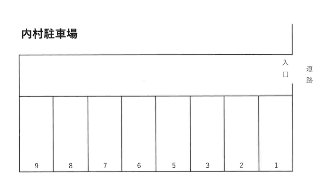 内村駐車場の駐車配置図