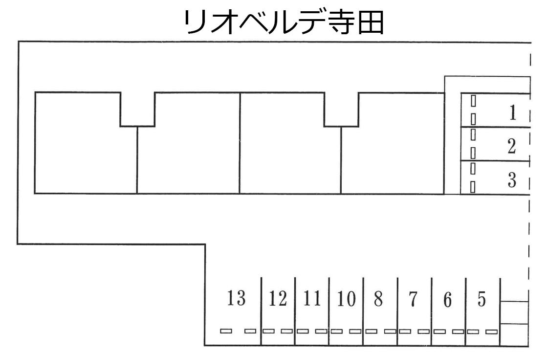 リオベルデ寺田の駐車配置図