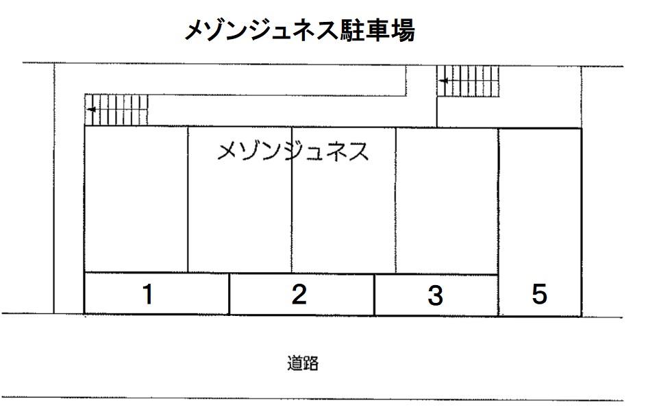 メゾンジュネス駐車場の駐車配置図