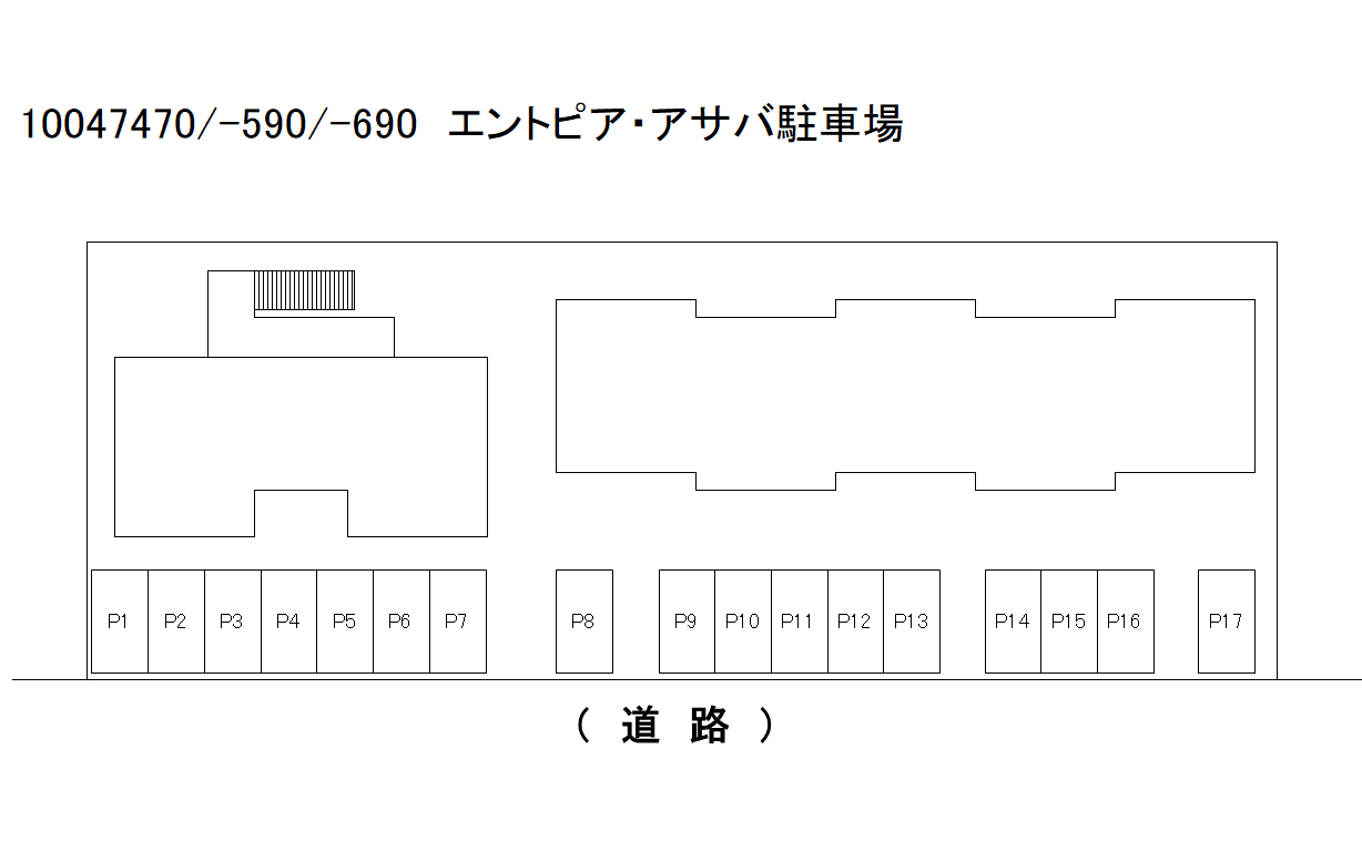 エントピア・アサバＣ駐車場の駐車配置図