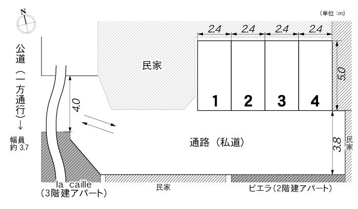 ホットハウス石垣町パーキングの駐車配置図