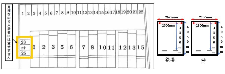 藤江南パーキングの駐車配置図