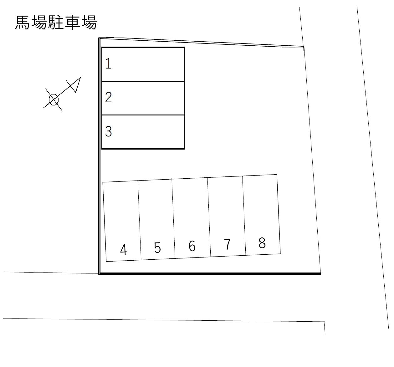 馬場駐車場の駐車配置図