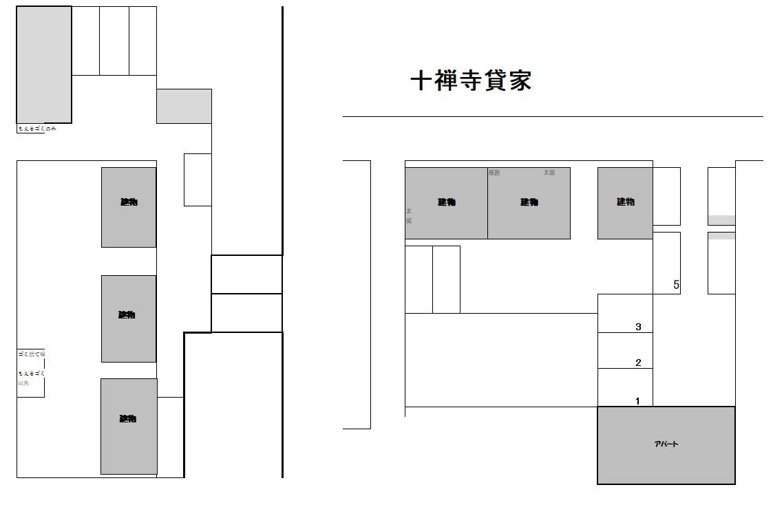 十禅寺貸家の駐車配置図
