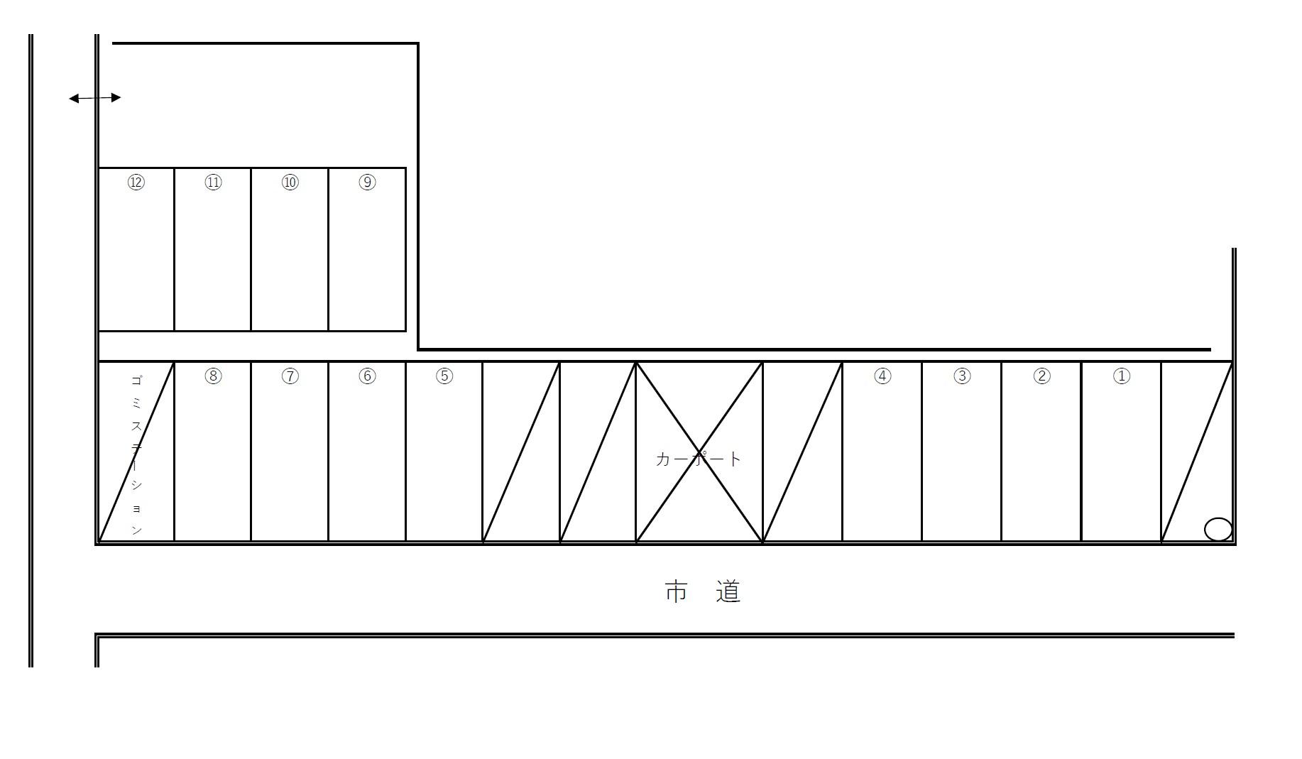 大久保駐車場の駐車配置図