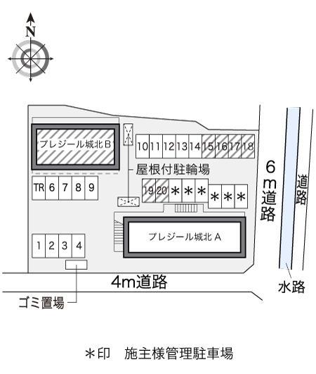 プレジール城北Ｂ(12171)の駐車配置図