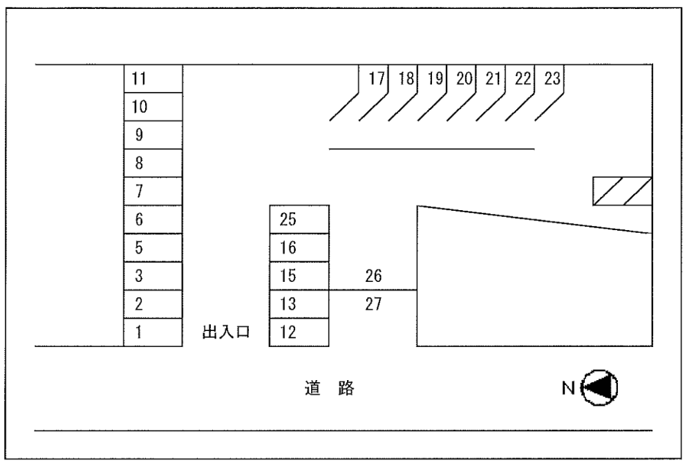 高橋第二駐車場の駐車配置図