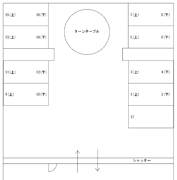 ＦＫ第３ロイヤルハイツ中尾　屋内駐車場の駐車配置図