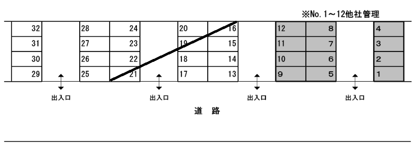 飯倉三原駐車場の駐車配置図
