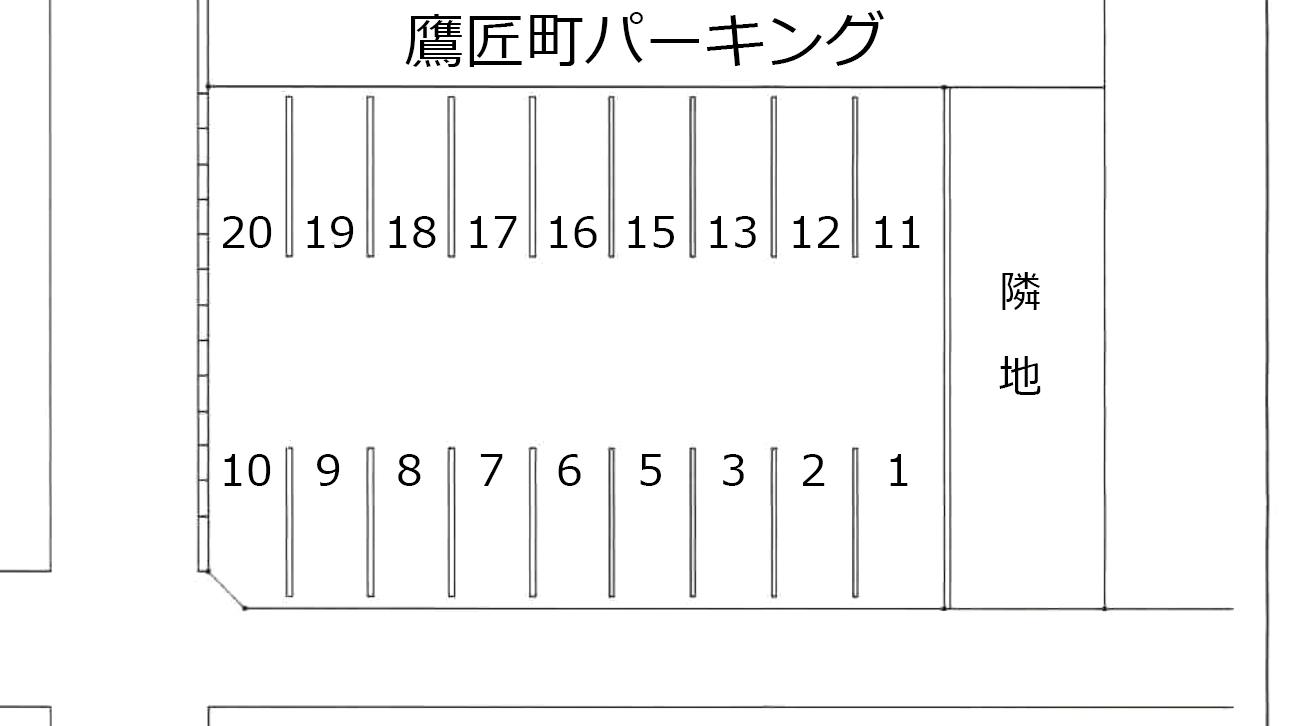 鷹匠町パーキングの駐車配置図