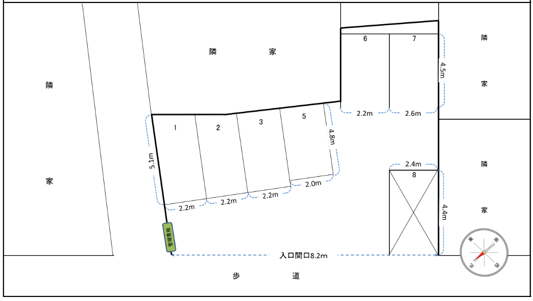 赤間駐車場の駐車配置図