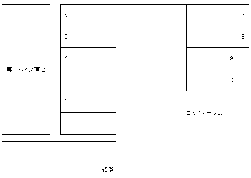 ハイツ直七駐車場の駐車配置図