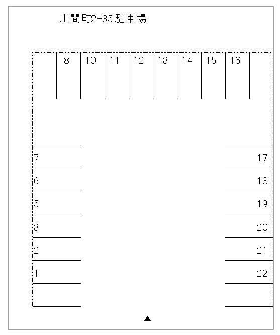 川間町2-35駐車場の駐車配置図