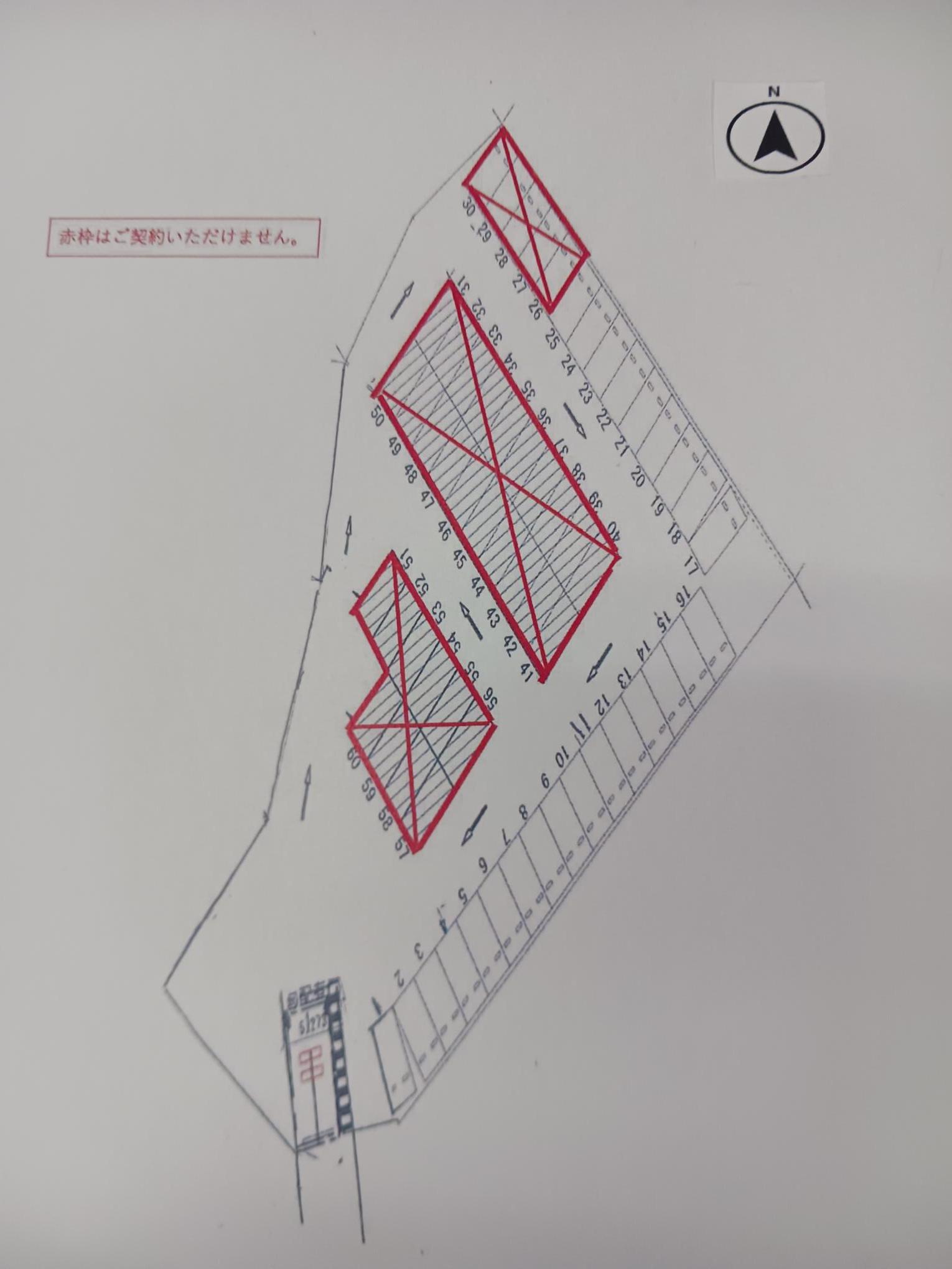 朝霧駐車場の駐車配置図