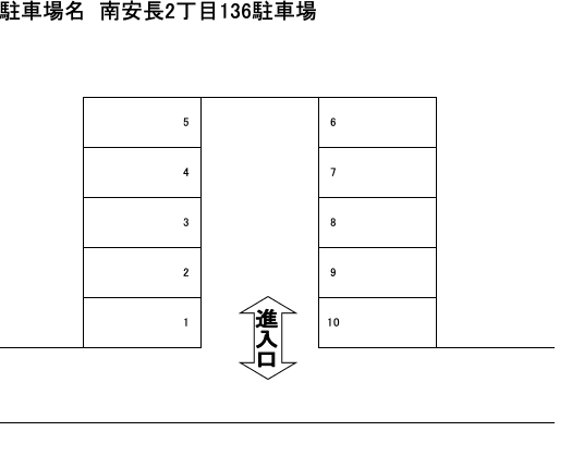 南安長2丁目136駐車場の駐車配置図