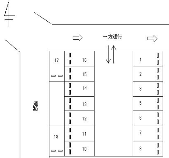 FK中村町楠30駐車場の駐車配置図