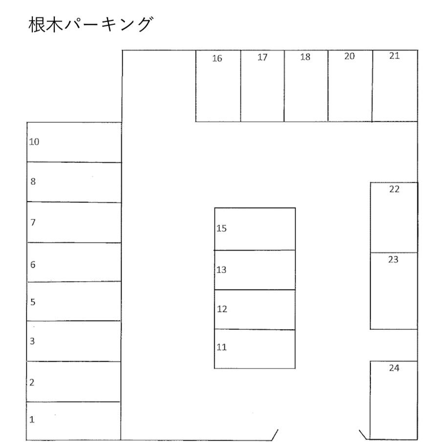 根木パーキングの駐車配置図