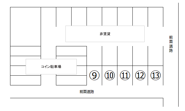オリオン月極駐車場の駐車配置図