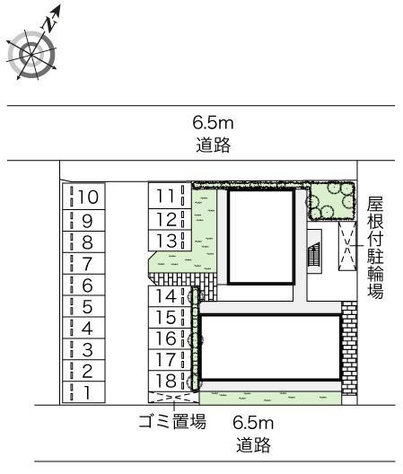 ソレイユ　箕面(45858)の駐車配置図